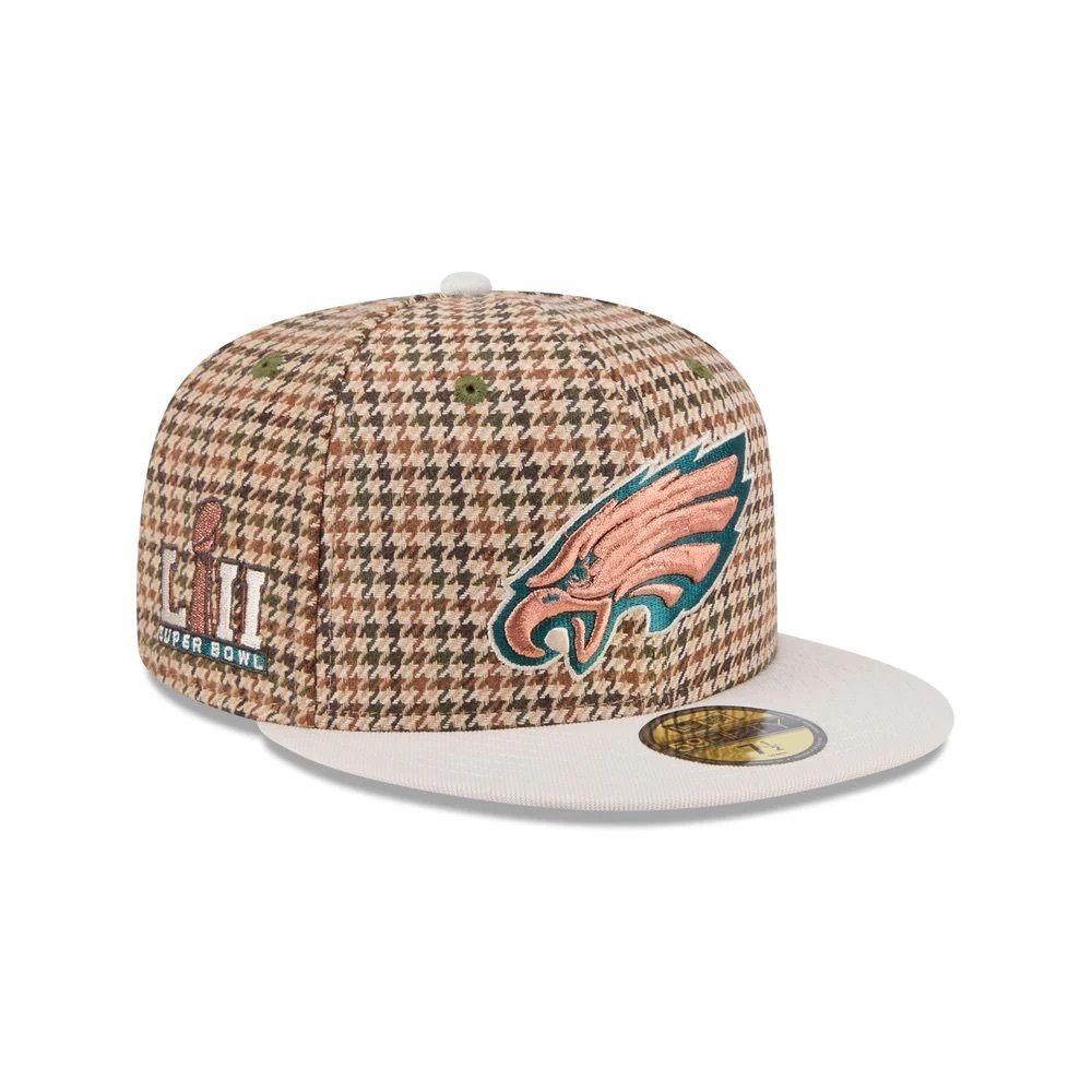 Philadelphia Eagles Houndstooth Wool Super Bowl LII New Era 59FIFTY 7 5/8 Hat
